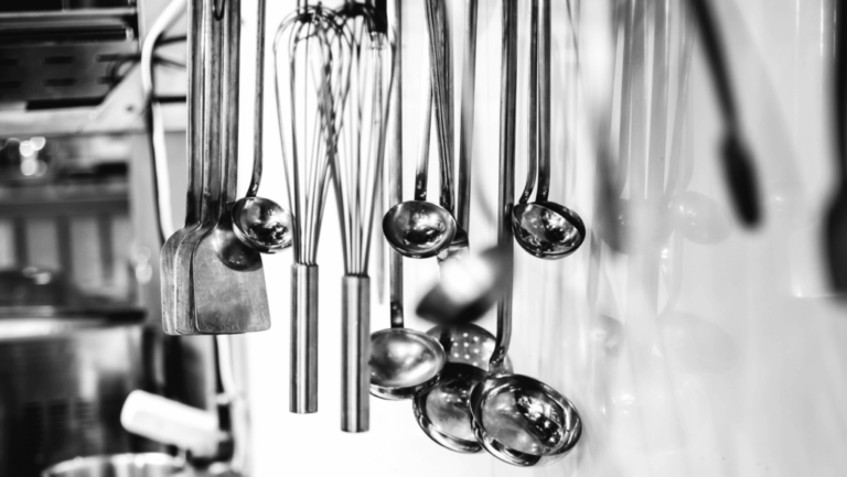 kitchen utensils hanging